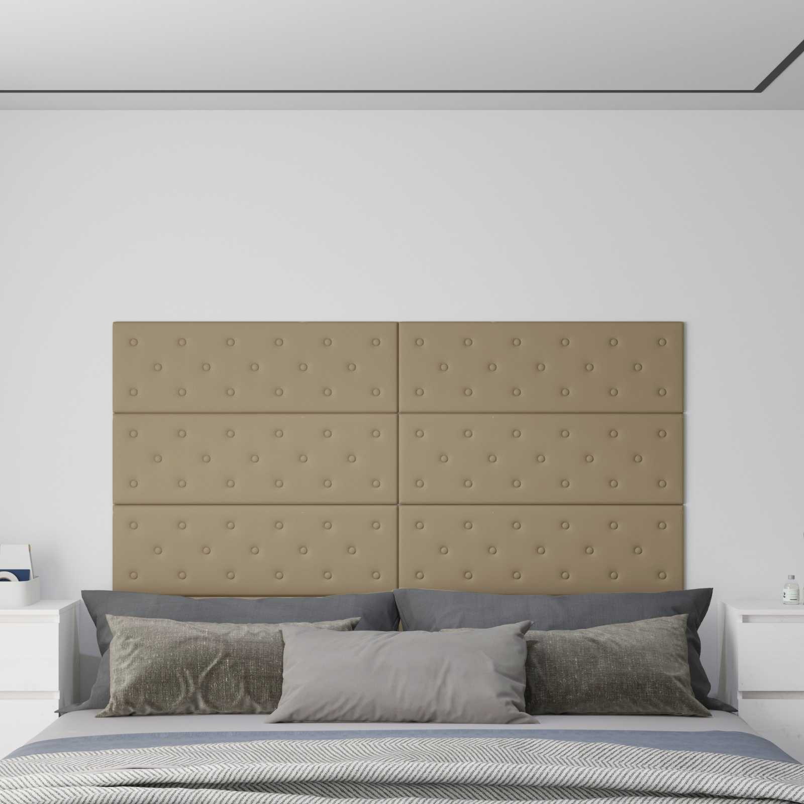 Zidna uzglavlja 12 pcs Boja cappuccina 90 x 30 cm Lažna koža