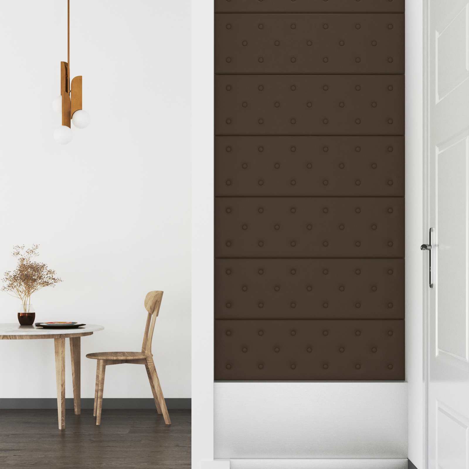 Zidna uzglavlja 12 pcs Smeđa 90 x 30 cm Lažna koža