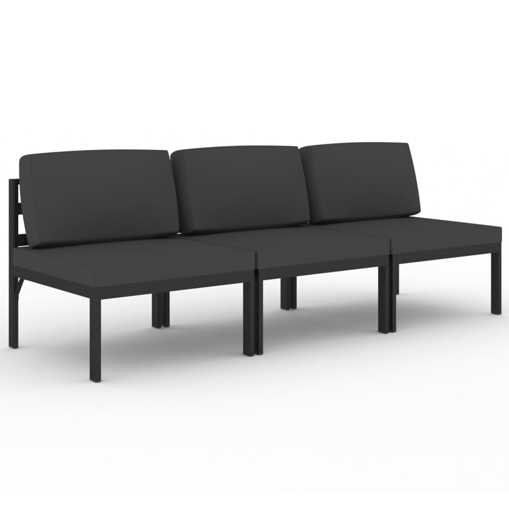Vrtni trosjed s jastucima aluminijski antracit