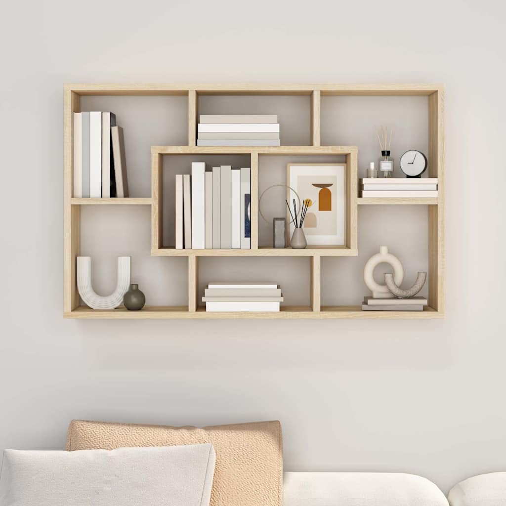 Zidna polica boja hrasta sonome 85x16x52,5 cm konstruirano drvo