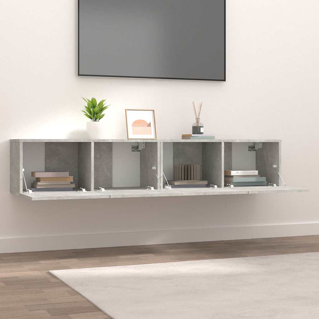 TV ormarići 2 kom Siva betona 80x30x30 cm konstruirano drvo