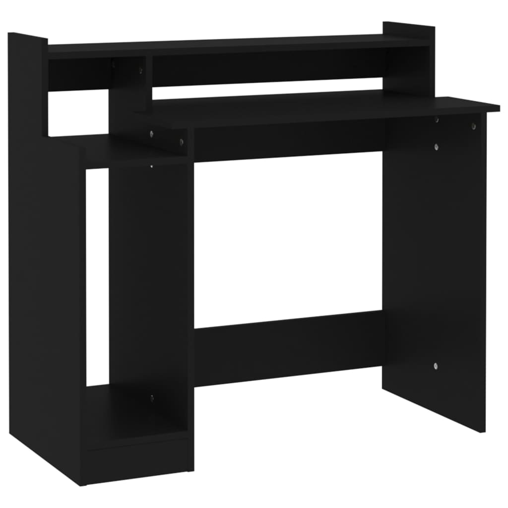 Radni stol s LED svjetlima crni 97x45x90 cm konstruirano drvo