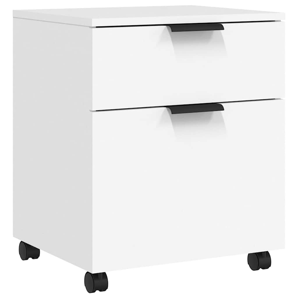 Mobilni ormarić za spise s kotačima bijeli 45 x 38 x 54 cm drvo
