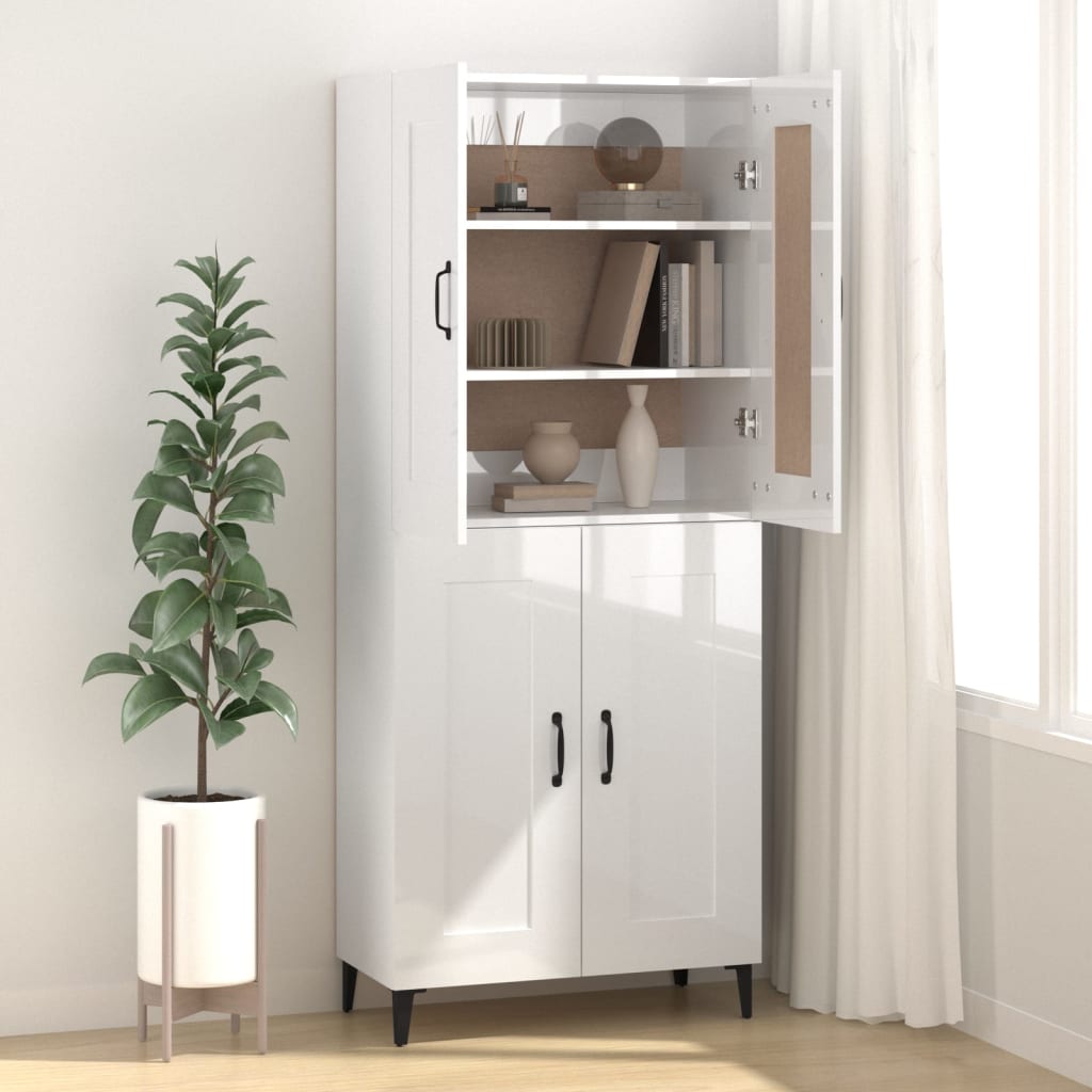 Komoda sjajna bijela 69,5x34x90 cm od konstruiranog drva