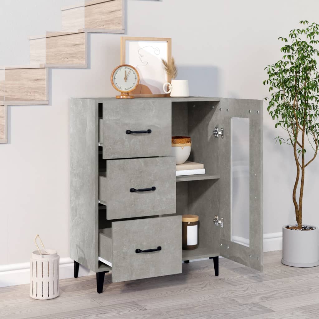 Komoda siva boja betona 69,5x34x90 cm od konstruiranog drva