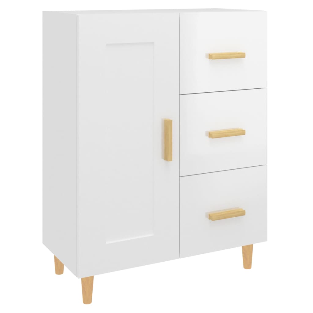 Komoda sjajna bijela 69,5x34x90 cm od konstruiranog drva