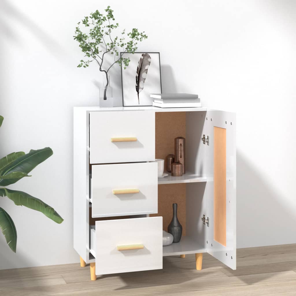 Komoda sjajna bijela 69,5x34x90 cm od konstruiranog drva