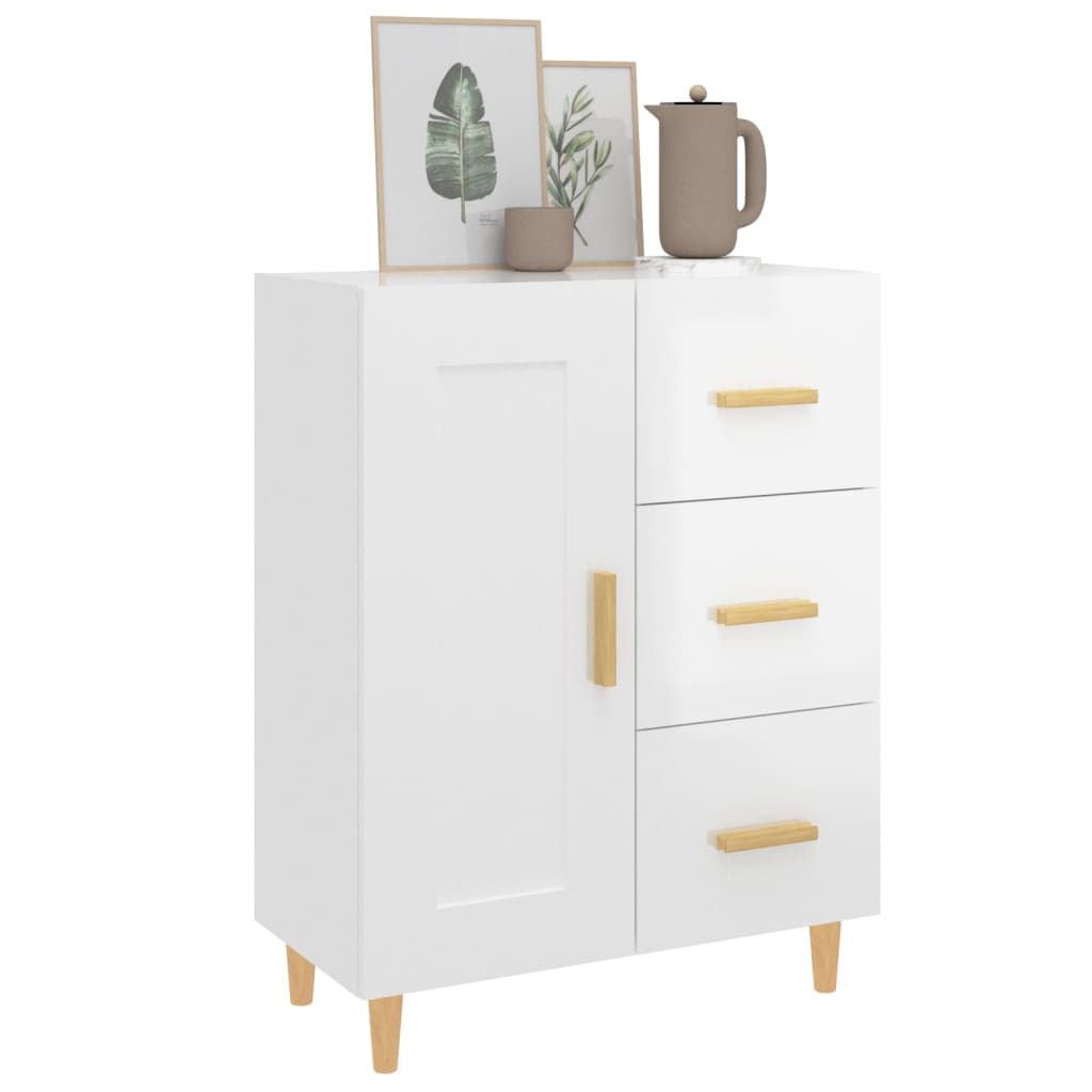 Komoda sjajna bijela 69,5x34x90 cm od konstruiranog drva
