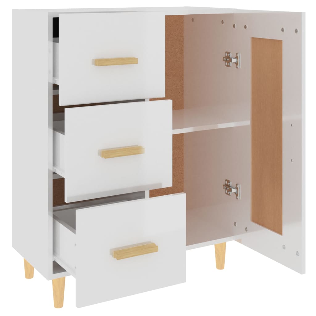 Komoda sjajna bijela 69,5x34x90 cm od konstruiranog drva