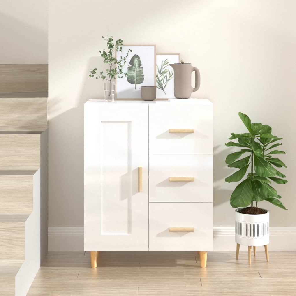 Komoda sjajna bijela 69,5x34x90 cm od konstruiranog drva