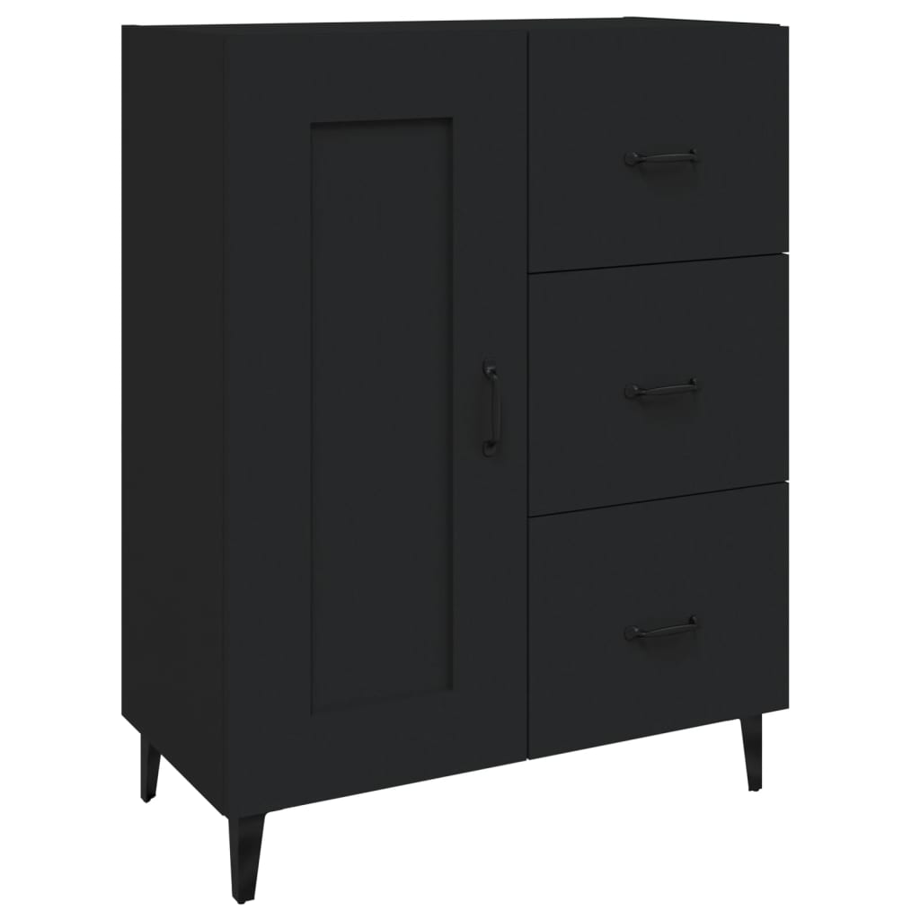 Komoda crna 69,5 x 34 x 90 cm od konstruiranog drva