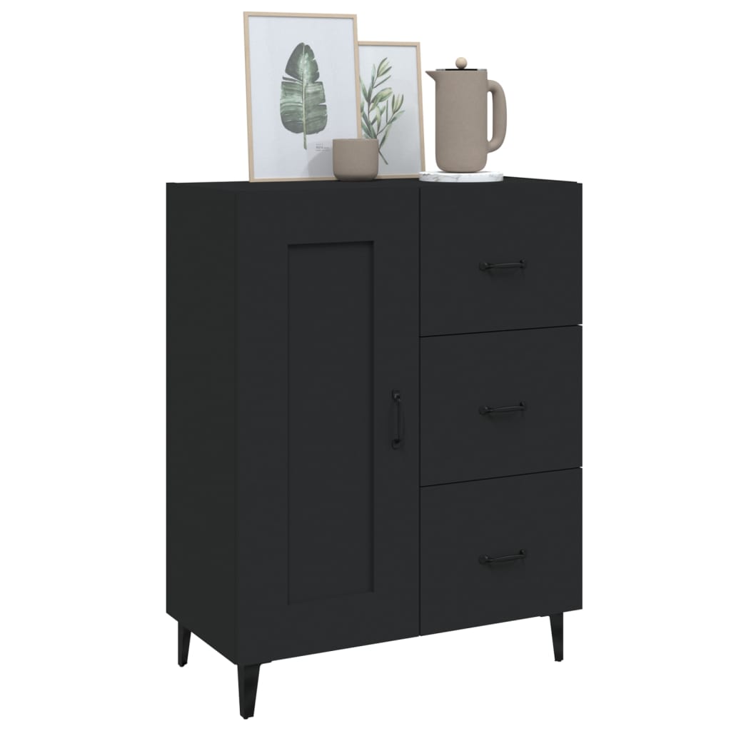 Komoda crna 69,5 x 34 x 90 cm od konstruiranog drva