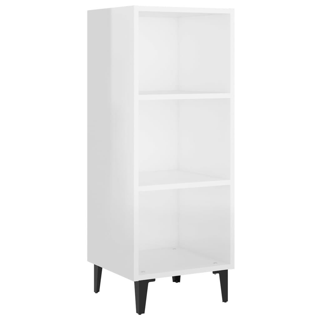 Komoda sjajna bijela 34,5 x 32,5 x 90 cm od konstruiranog drva