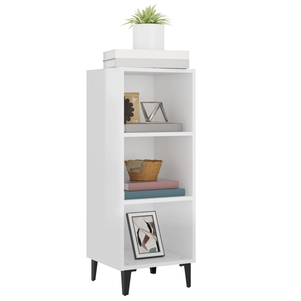 Komoda sjajna bijela 34,5 x 32,5 x 90 cm od konstruiranog drva