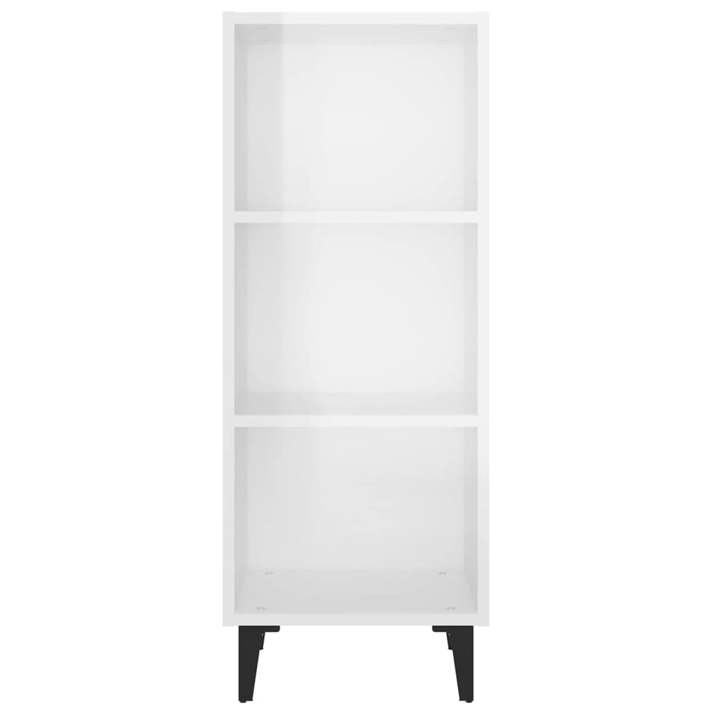 Komoda sjajna bijela 34,5 x 32,5 x 90 cm od konstruiranog drva