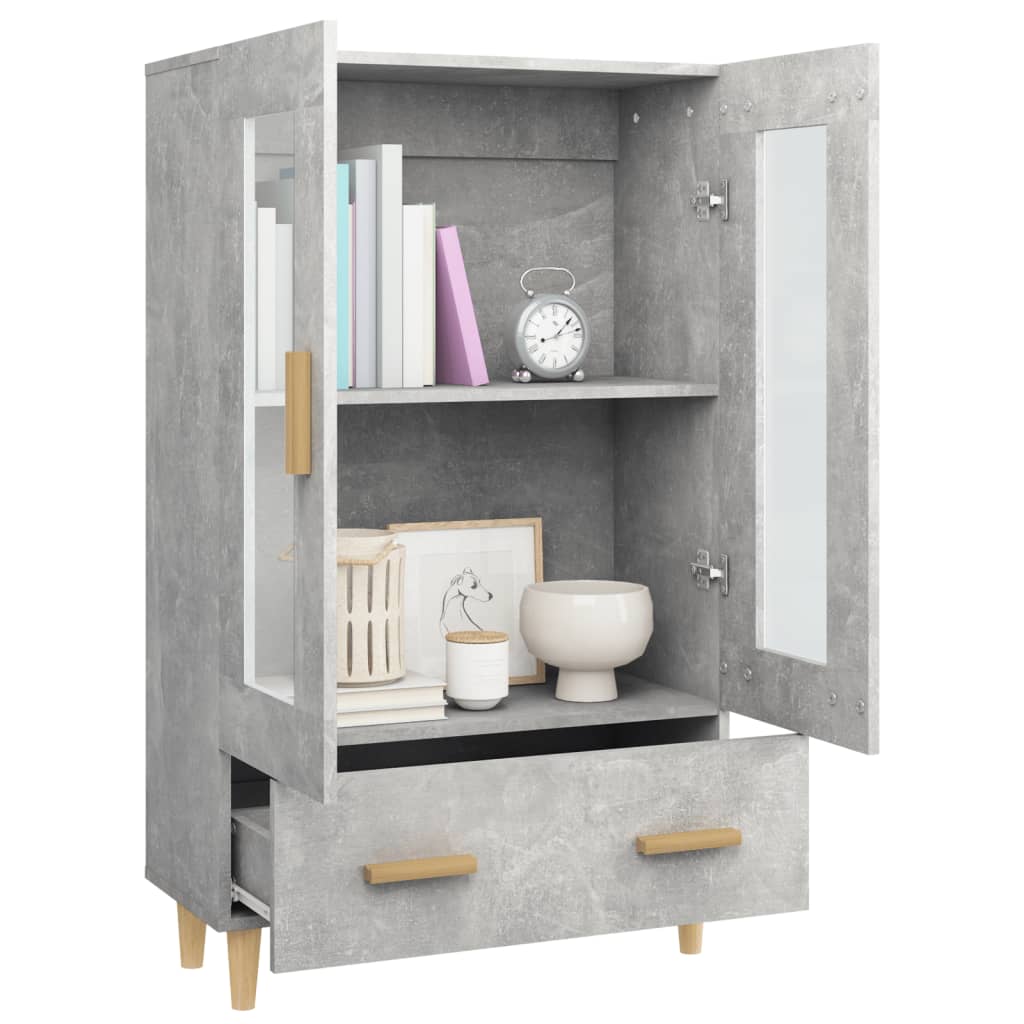 Visoka komoda siva boja betona 70x31x115 cm konstruirano drvo