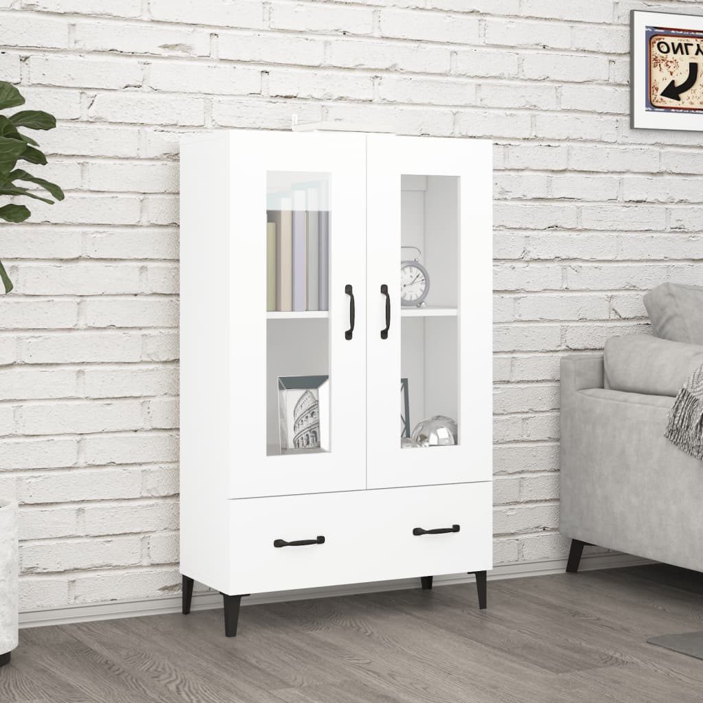 Visoka komoda bijela 70 x 31 x 115 cm od konstruiranog drva