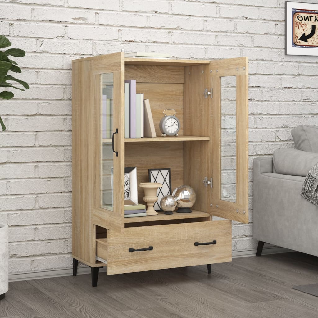Visoka komoda boja hrasta sonome 70x31x115 cm konstruirano drvo