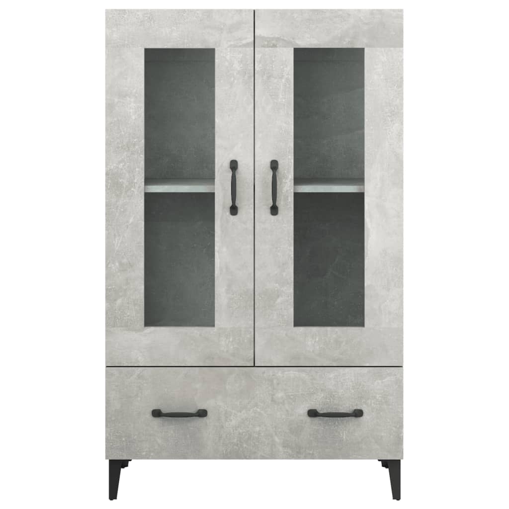 Visoka komoda siva boja betona 70x31x115 cm konstruirano drvo