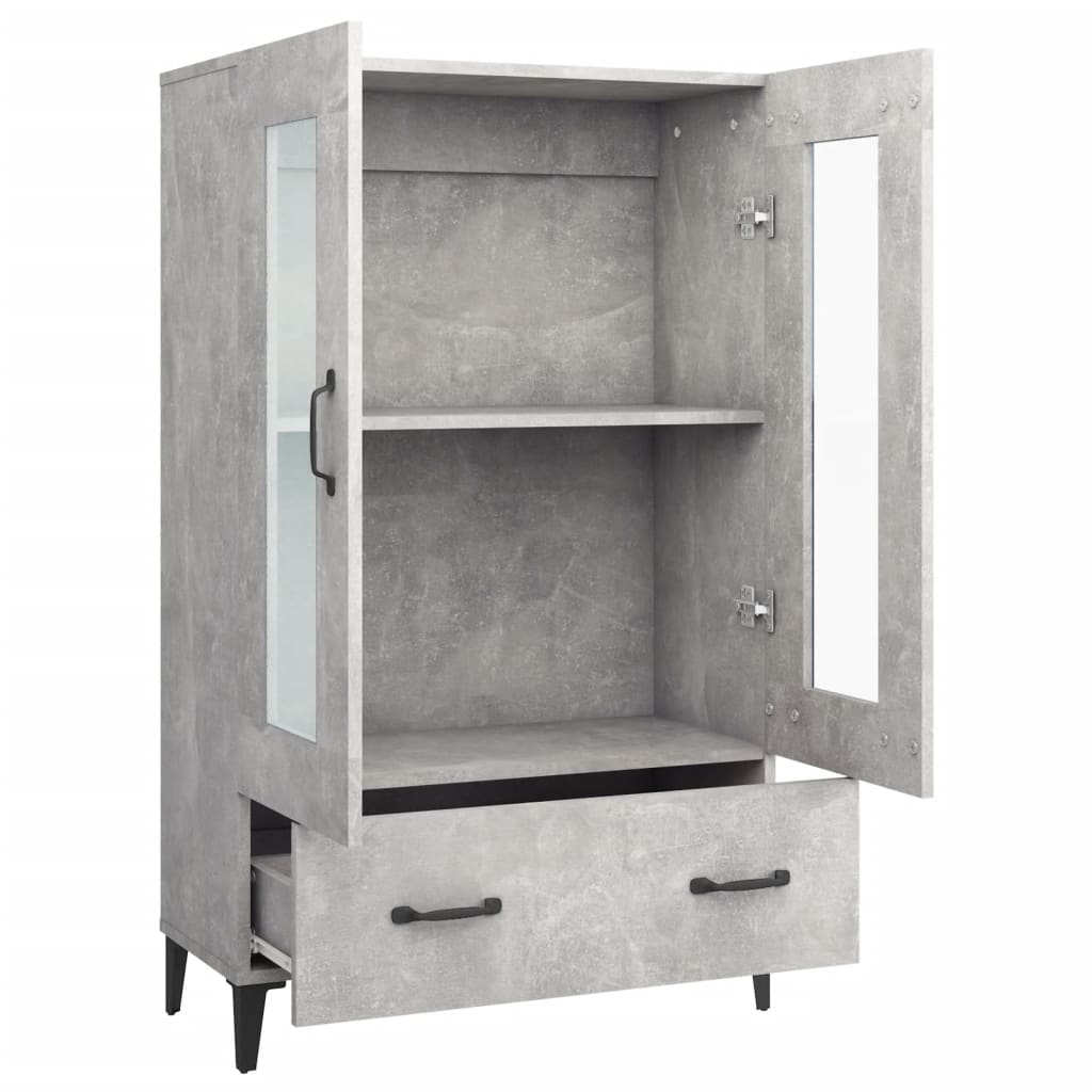 Visoka komoda siva boja betona 70x31x115 cm konstruirano drvo