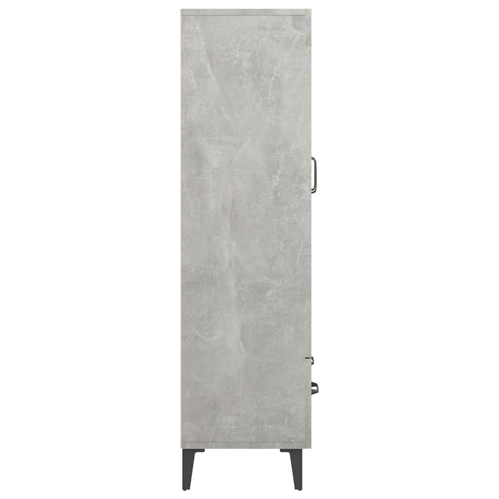 Visoka komoda siva boja betona 70x31x115 cm konstruirano drvo