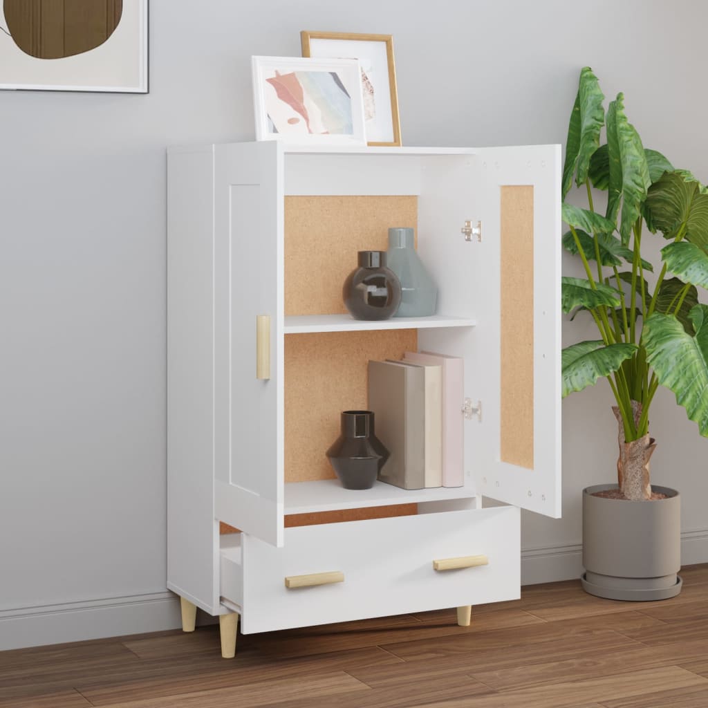 Visoka komoda bijela 70 x 31 x 115 cm od konstruiranog drva