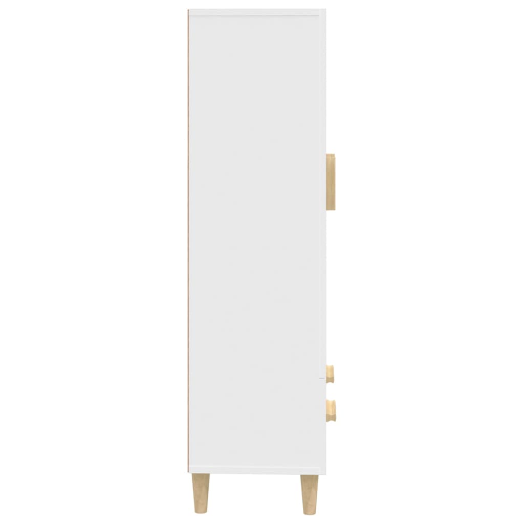 Visoka komoda bijela 70 x 31 x 115 cm od konstruiranog drva