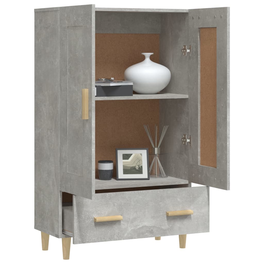Visoka komoda siva boja betona 70x31x115 cm konstruirano drvo