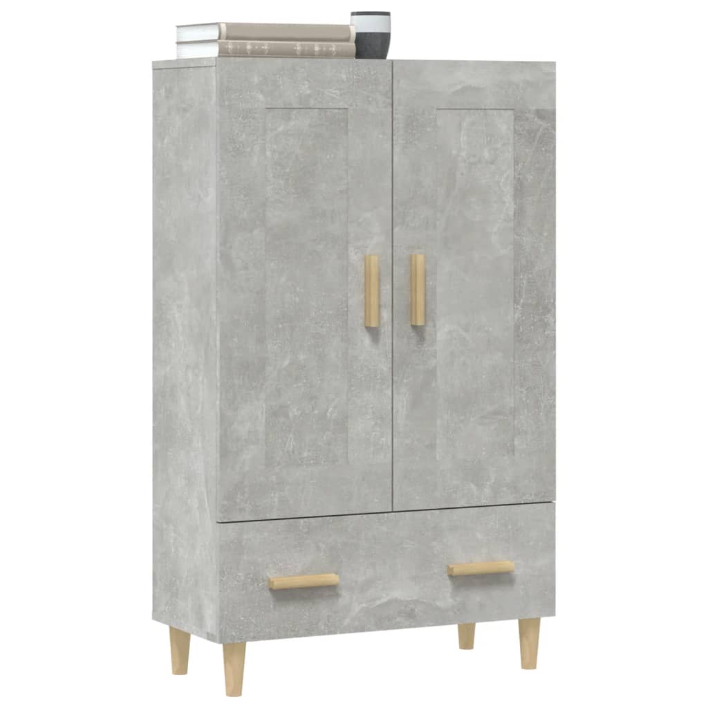 Visoka komoda siva boja betona 70x31x115 cm konstruirano drvo