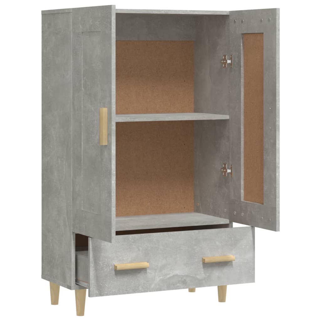 Visoka komoda siva boja betona 70x31x115 cm konstruirano drvo