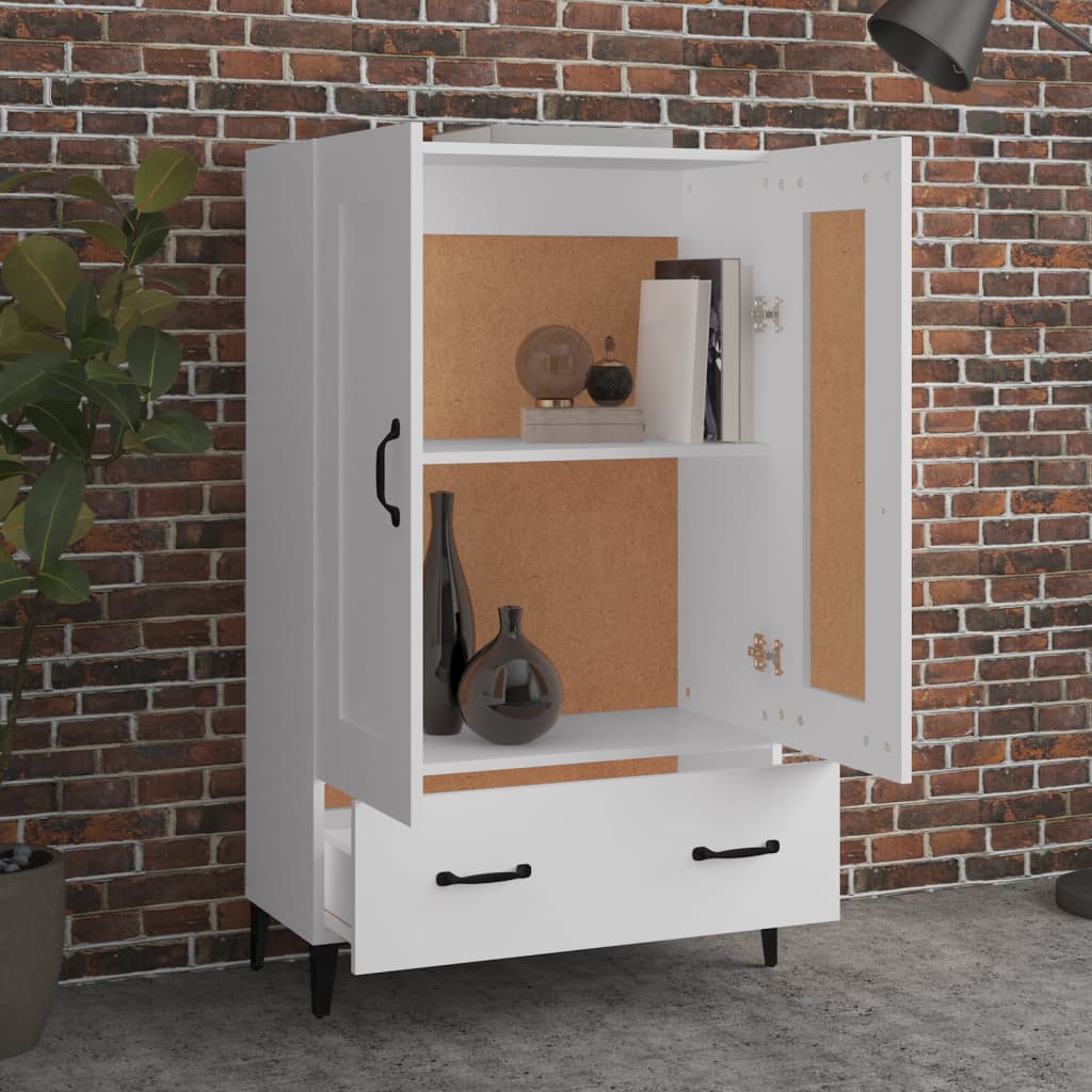 Visoka komoda bijela 70 x 31 x 115 cm od konstruiranog drva