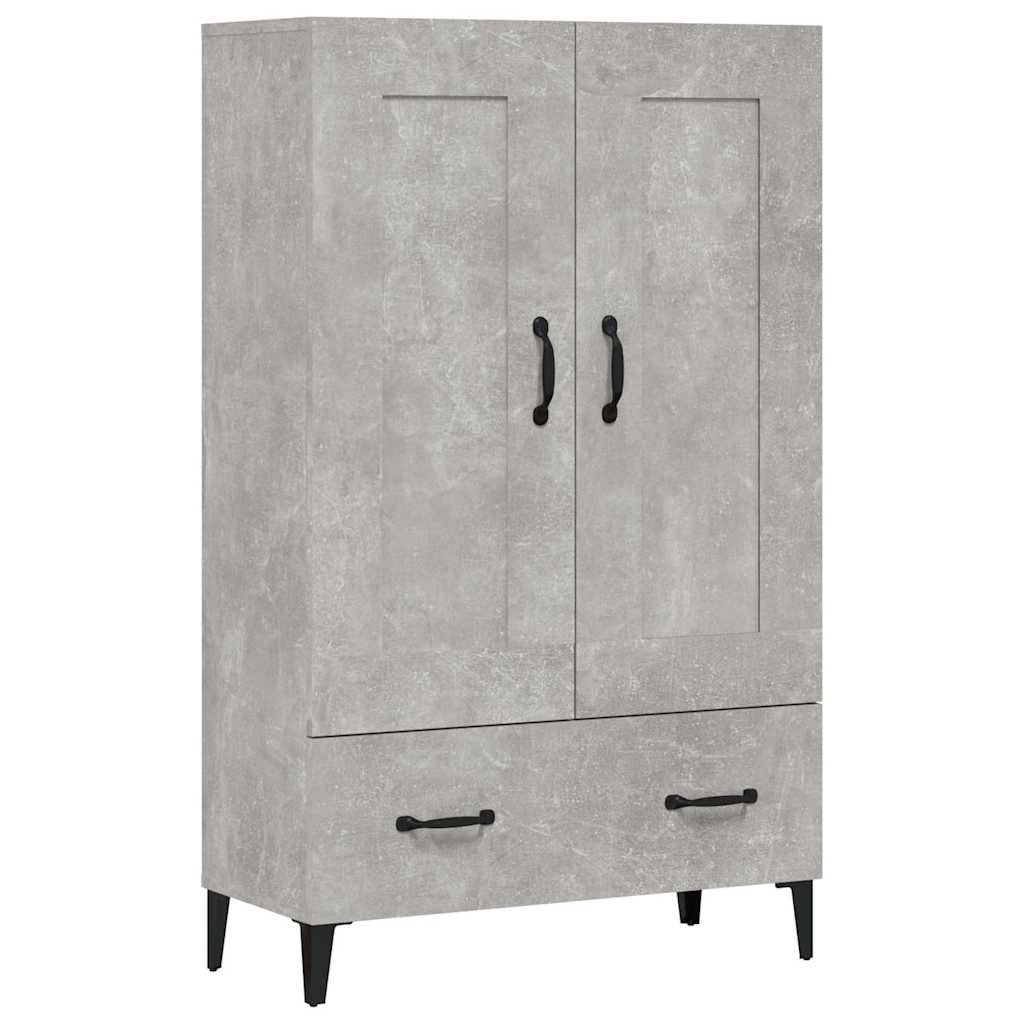 Visoka komoda siva boja betona 70x31x115 cm konstruirano drvo