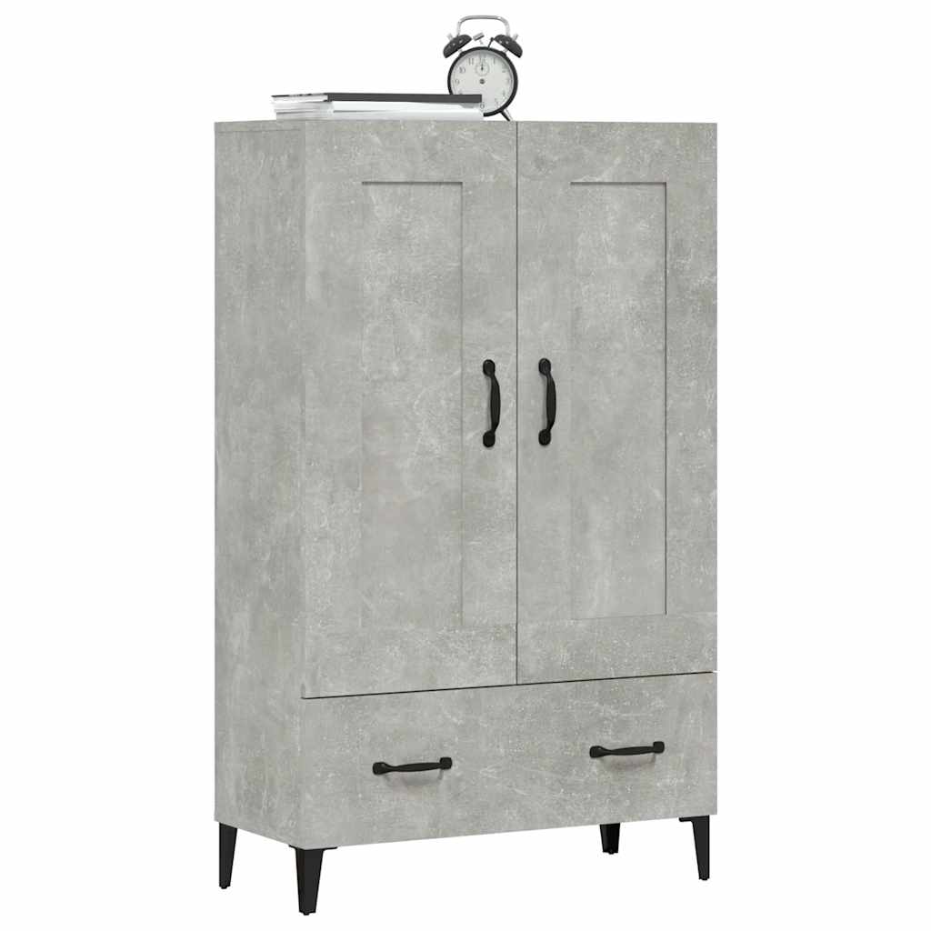 Visoka komoda siva boja betona 70x31x115 cm konstruirano drvo