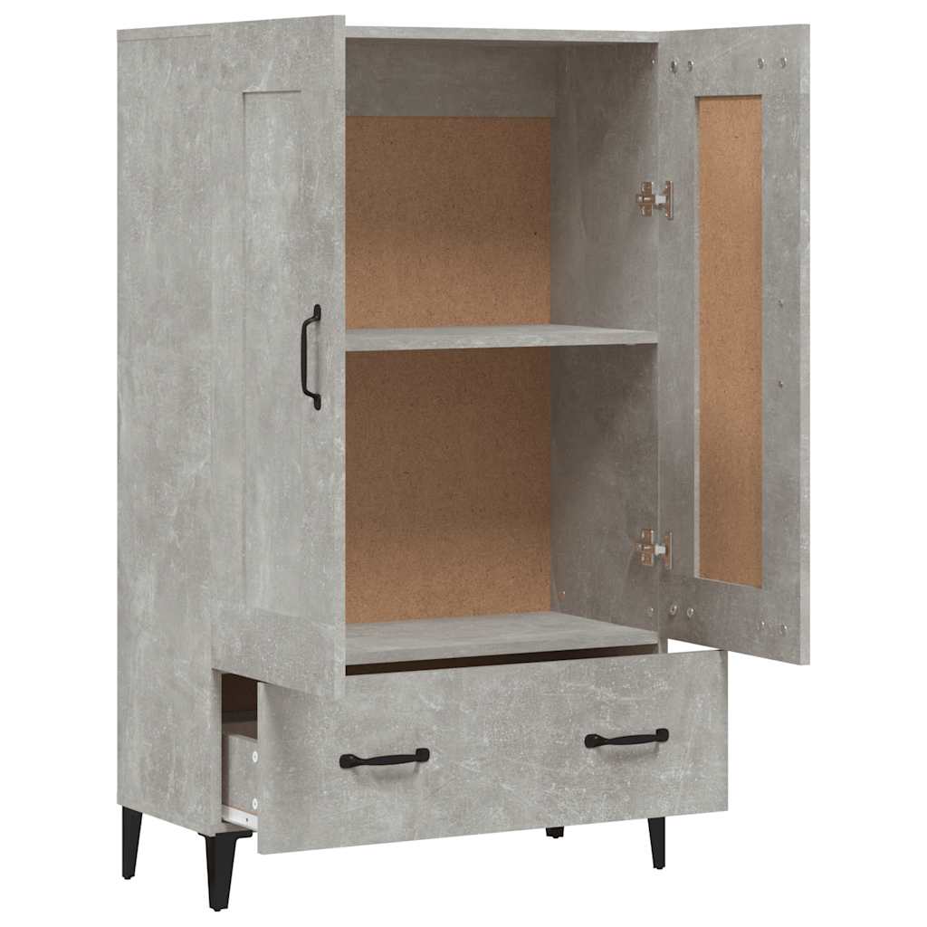 Visoka komoda siva boja betona 70x31x115 cm konstruirano drvo