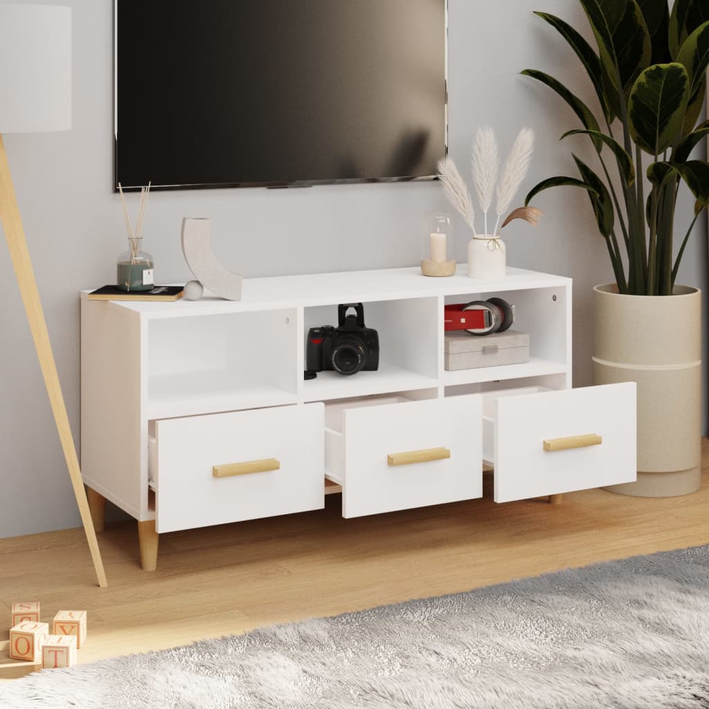 TV ormarić sjajni bijeli 102 x 36 x 50 cm od konstruiranog drva
