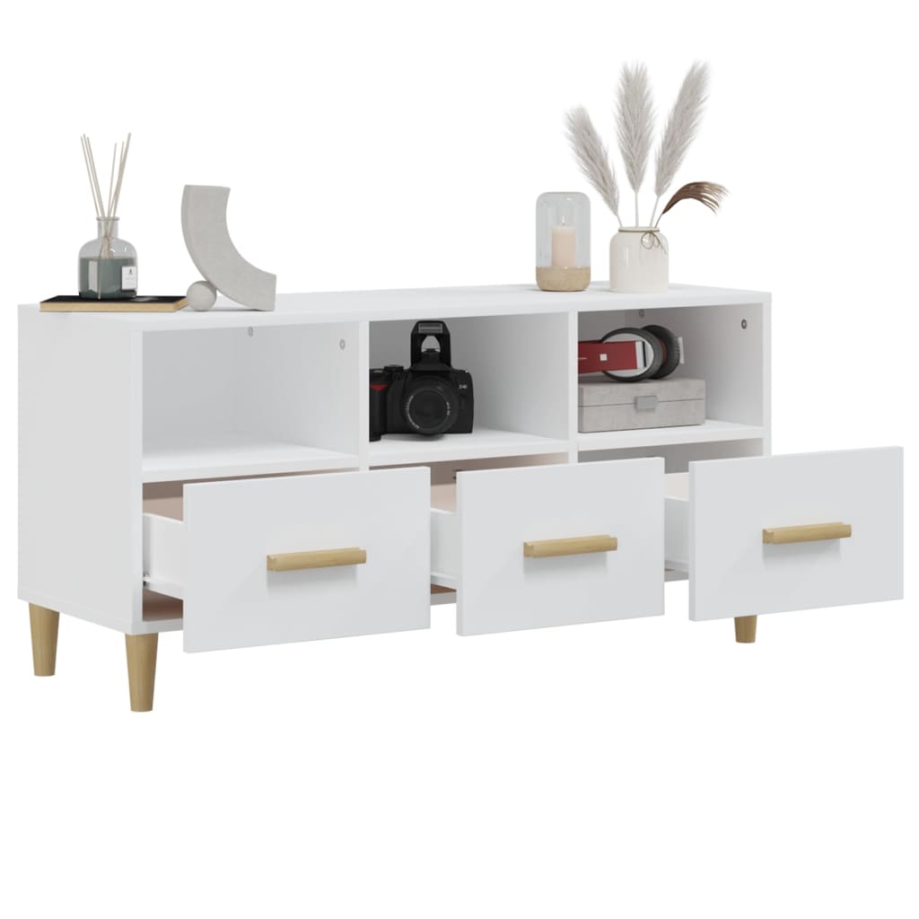 TV ormarić sjajni bijeli 102 x 36 x 50 cm od konstruiranog drva