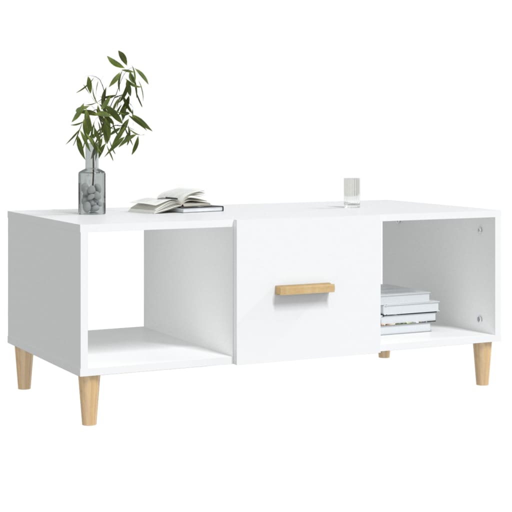 Stolić za kavu bijeli 102 x 50 x 40 cm od konstruiranog drva