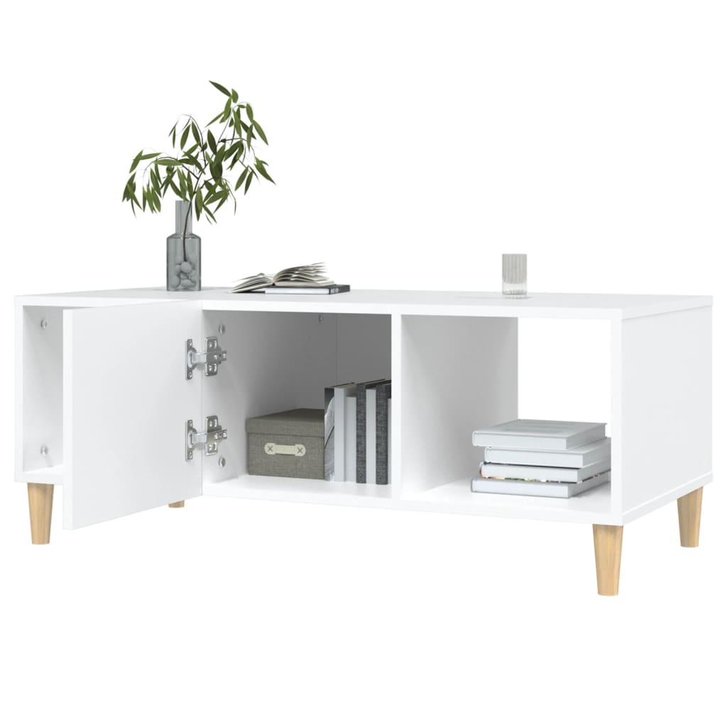 Stolić za kavu bijeli 102 x 50 x 40 cm od konstruiranog drva