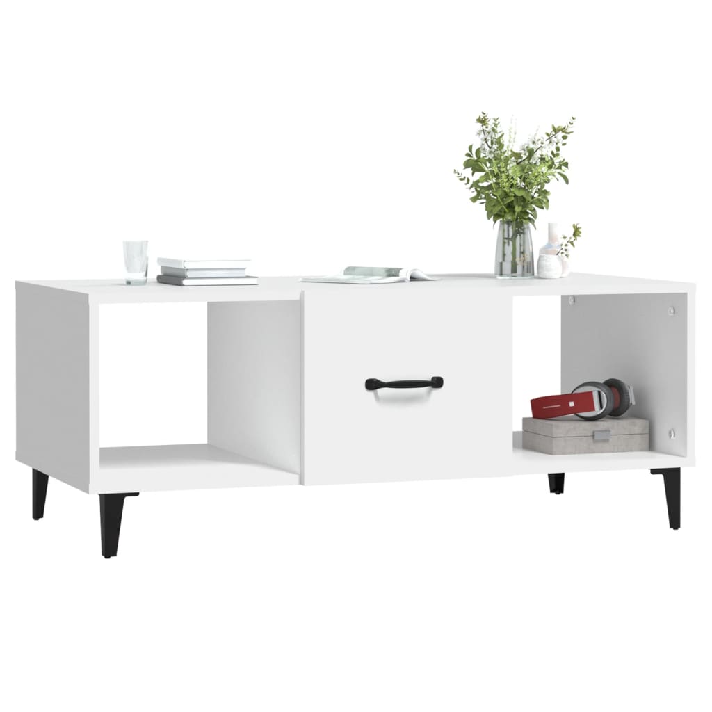 Stolić za kavu bijeli 102 x 50 x 40 cm od konstruiranog drva