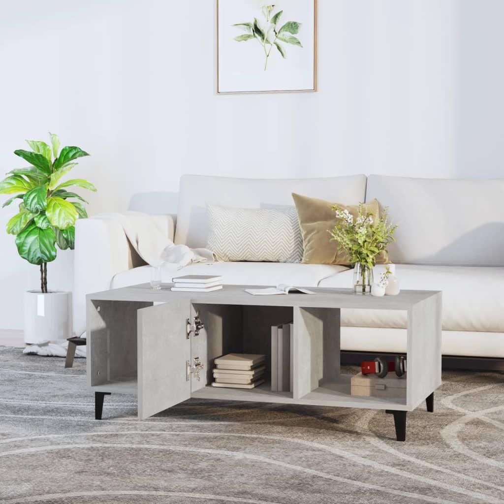 Stolić za kavu boja betona 102x50x40 cm konstruirano drvo