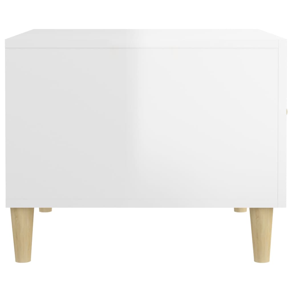 Stolići za kavu 2 kom sjajni bijeli 50x50x40 konstruirano drvo