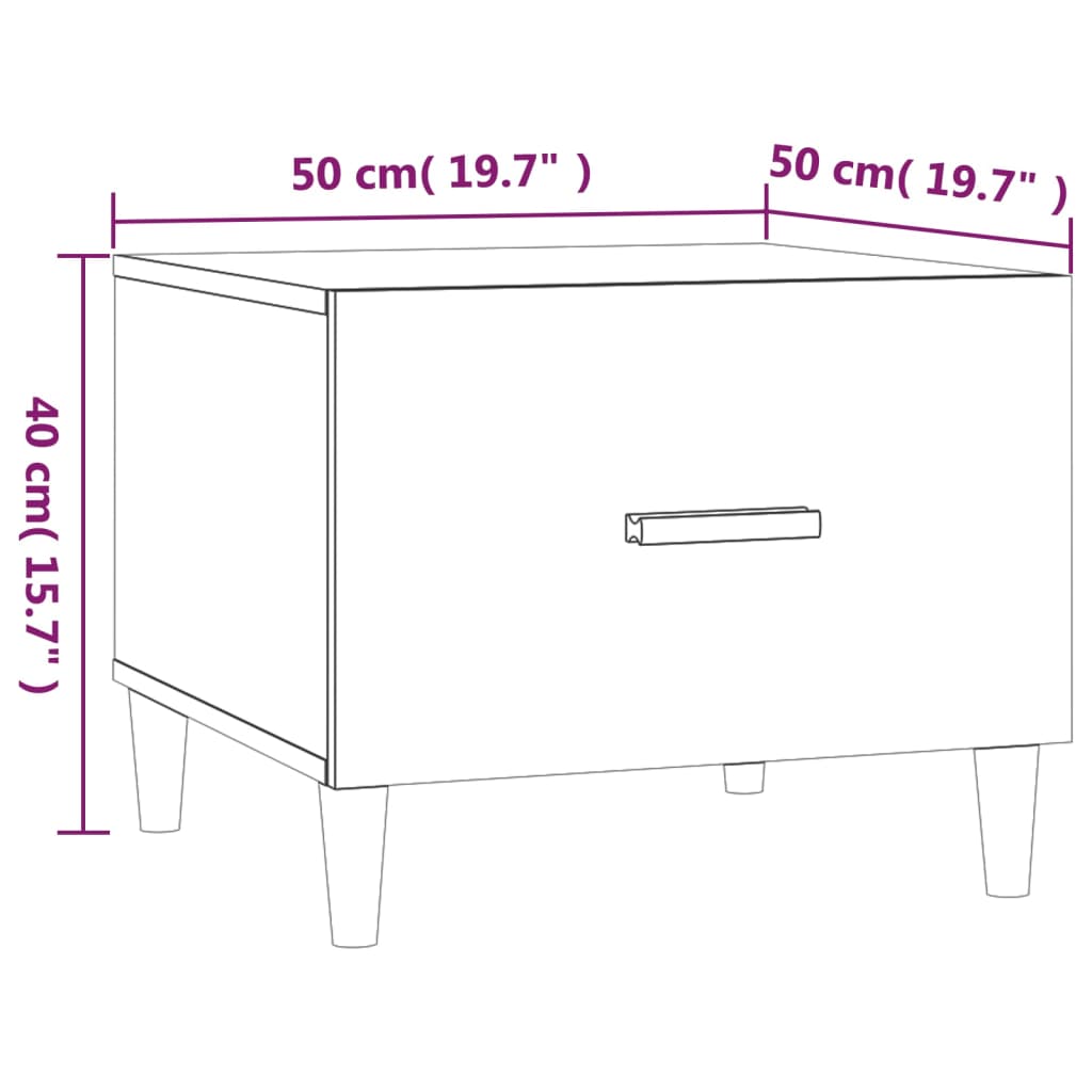 Stolići za kavu 2 kom sjajni bijeli 50x50x40 konstruirano drvo