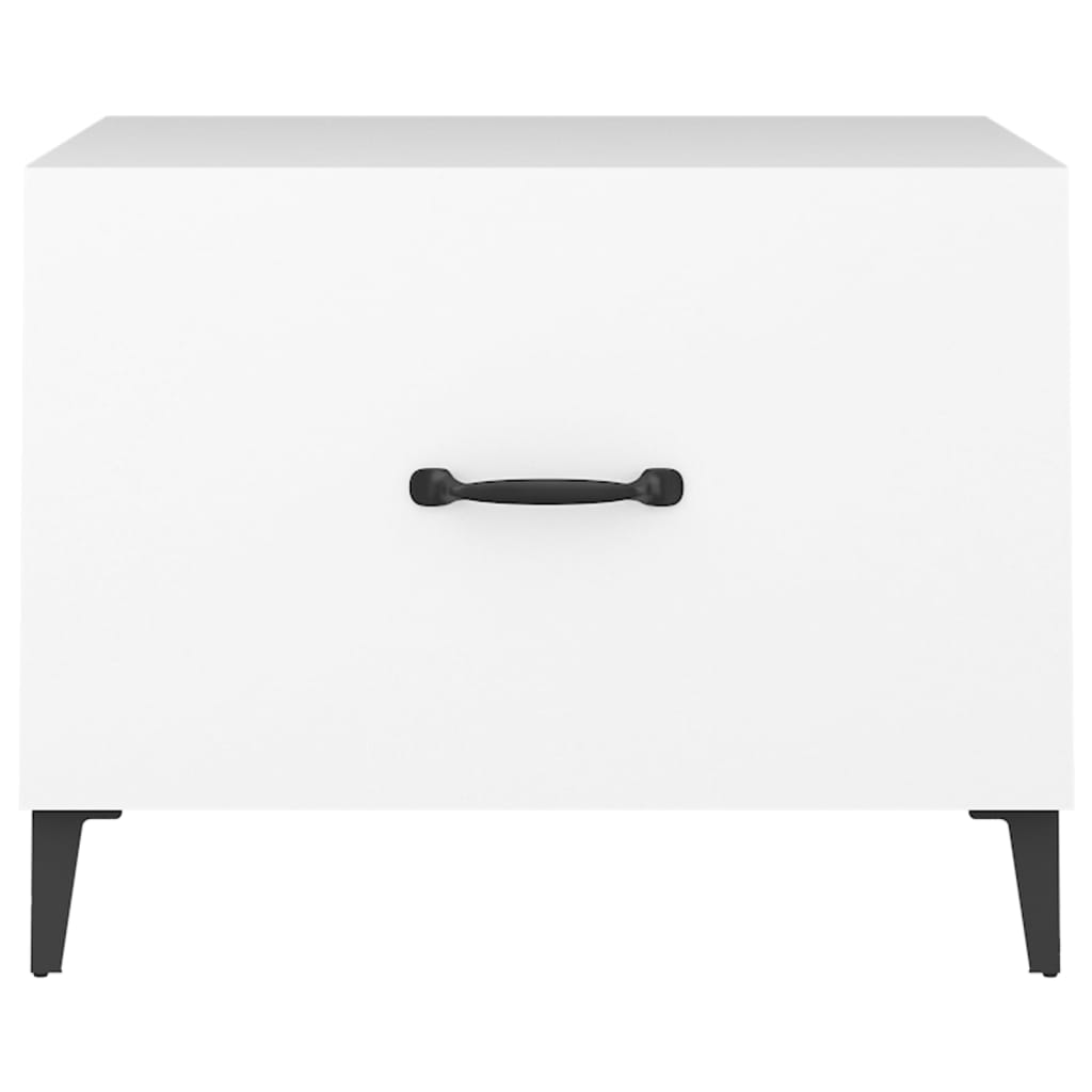 Stolić za kavu s metalnim nogama 2 kom bijeli 50 x 50 x 40 cm