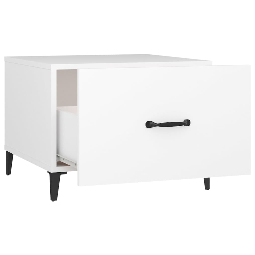 Stolić za kavu s metalnim nogama 2 kom bijeli 50 x 50 x 40 cm