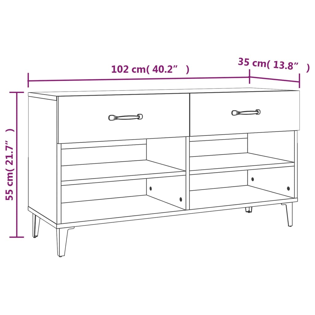Ormarić za cipele hrast sonoma 102x35x55 cm konstruirano drvo