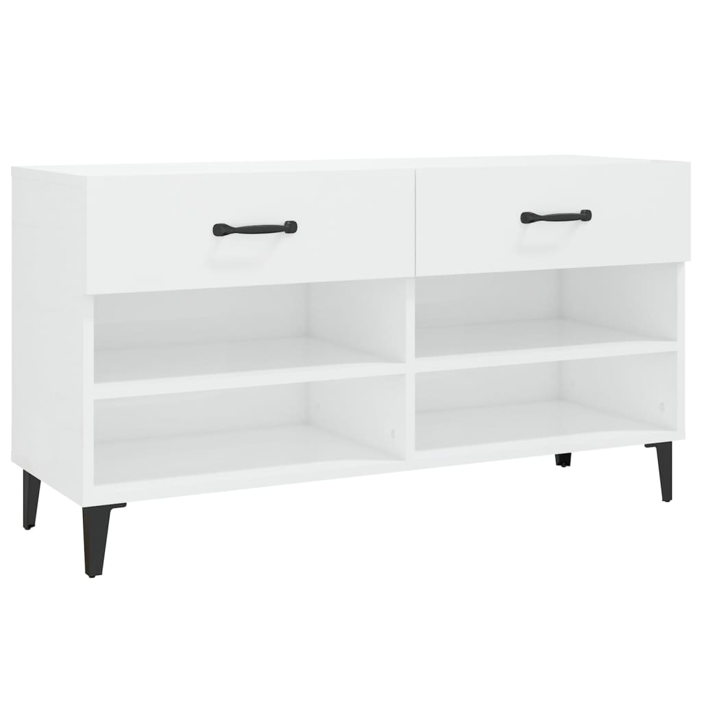 Ormarić za cipele sjajni bijeli 102x35x55 cm konstruirano drvo