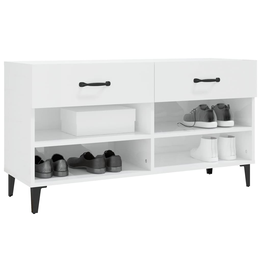 Ormarić za cipele sjajni bijeli 102x35x55 cm konstruirano drvo