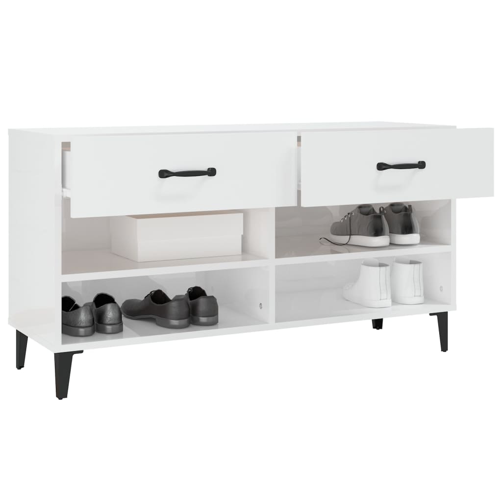 Ormarić za cipele sjajni bijeli 102x35x55 cm konstruirano drvo