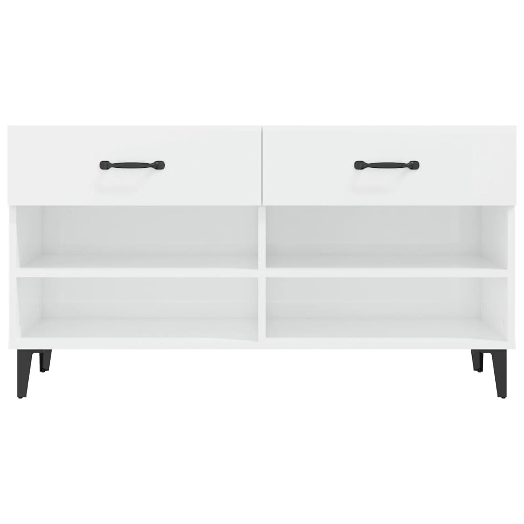 Ormarić za cipele sjajni bijeli 102x35x55 cm konstruirano drvo