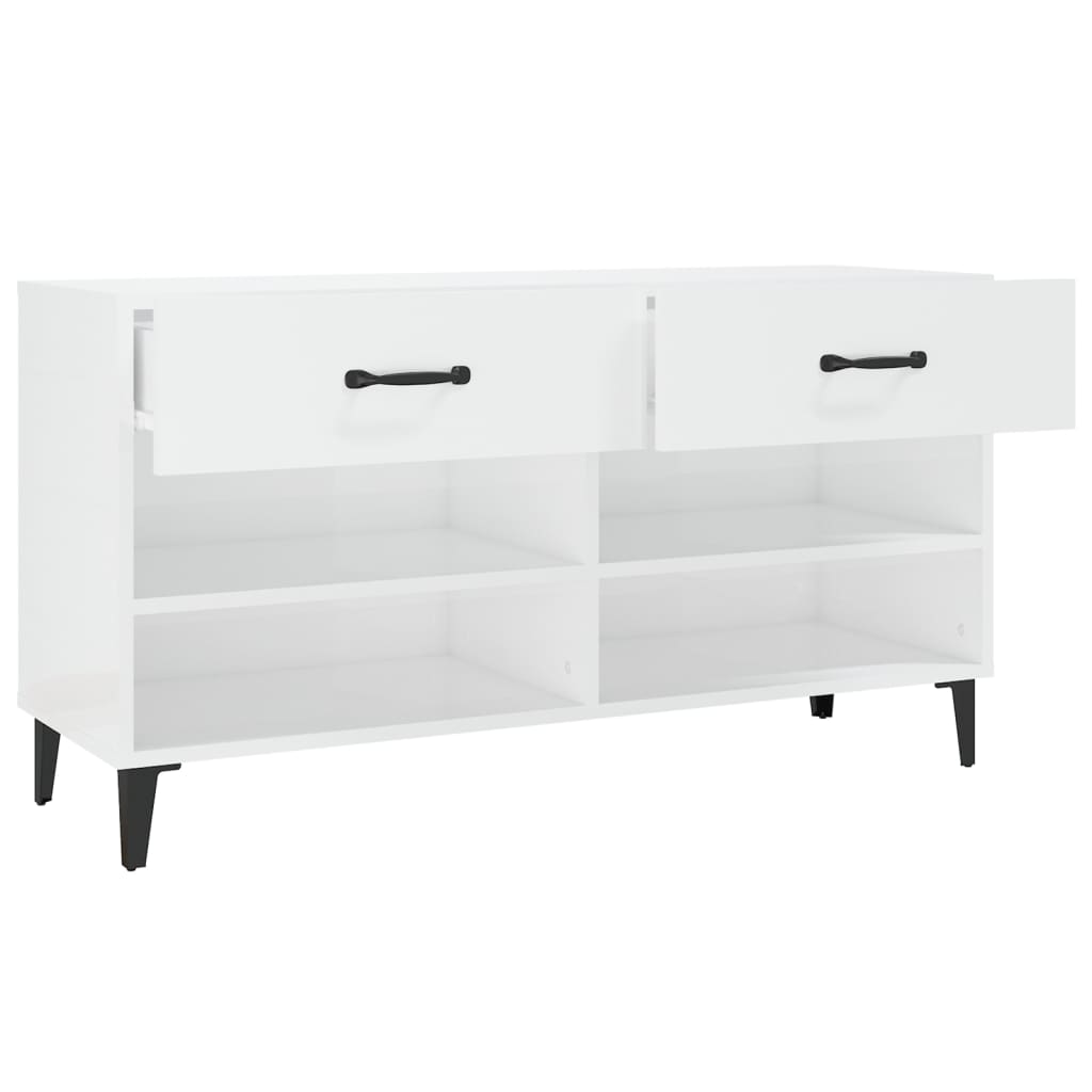 Ormarić za cipele sjajni bijeli 102x35x55 cm konstruirano drvo